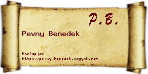 Pevny Benedek névjegykártya