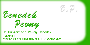 benedek pevny business card